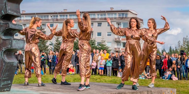 Dancers at one of Reykjavik Culture Night's outdoor art events