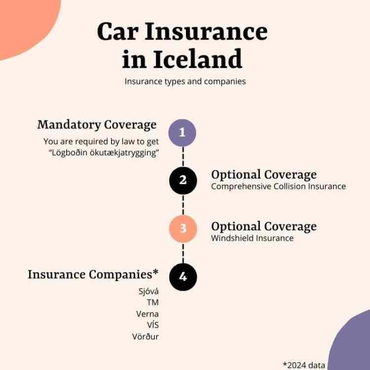 Infogram: showing types of car insurance in Iceland and insurance companies