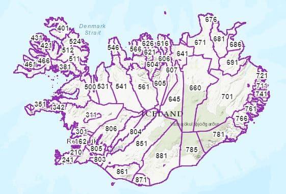 Postal Codes in Iceland