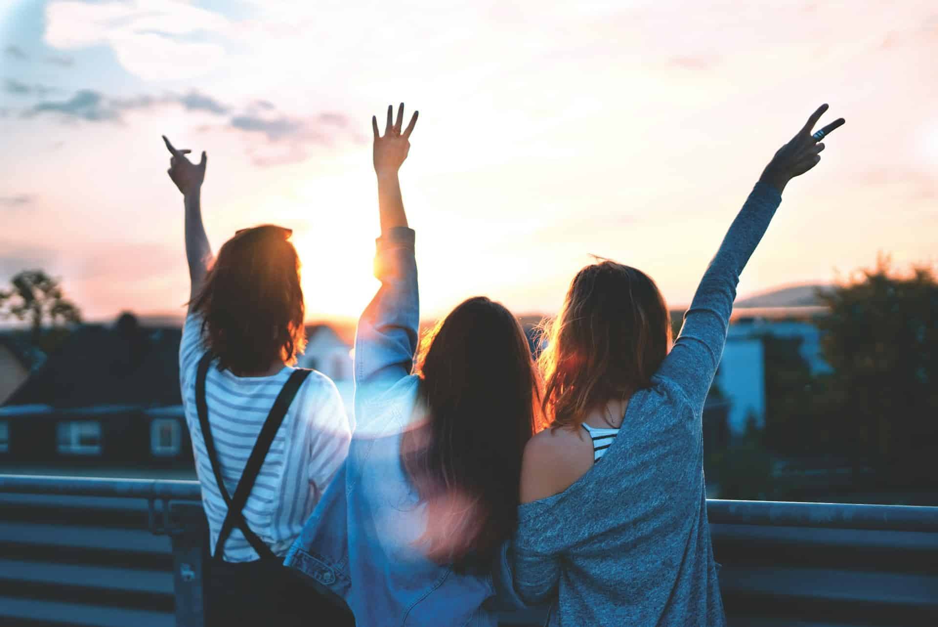 Group of friends enjoying each others company