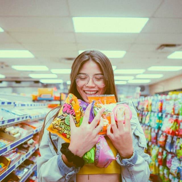 Fresh produce and grocery items at an Icelandic supermarket