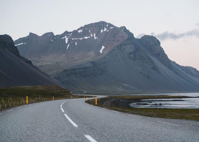 Icelands ringroad leading towards the East fjords